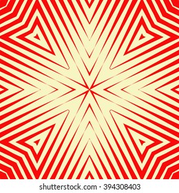 Pattern with symmetric geometric ornament. Polygons red white abstract background. Geometrical figures abstract. Abstract repeated wallpaper. Vector illustration