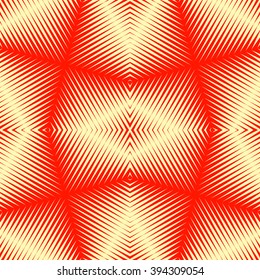 Pattern with symmetric geometric ornament. Polygons red white abstract background. Geometrical figures abstract. Abstract repeated wallpaper. Vector illustration