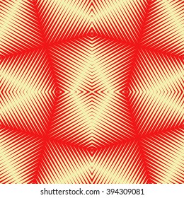 Pattern with symmetric geometric ornament. Polygons red white abstract background. Geometrical figures abstract. Abstract repeated wallpaper. Vector illustration