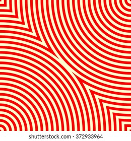 Pattern with symmetric geometric ornament. Red white abstract background. Vector illustration