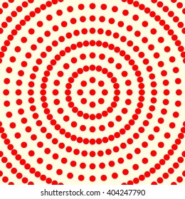 Pattern with symmetric geometric ornament. Red white circles abstract background. Abstract repeated spheres wallpaper. Vector illustration