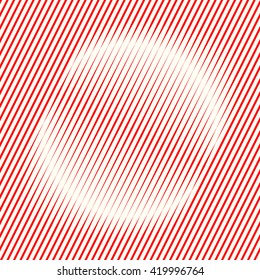 Pattern with symmetric geometric ornament. Red sharp lines and round spheres abstract background. 3d optical illusion effect wallpaper. Vector illustration