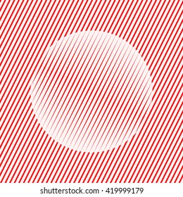 Pattern with symmetric geometric ornament. Red sharp lines and round spheres abstract background. 3d optical illusion effect wallpaper. Vector illustration