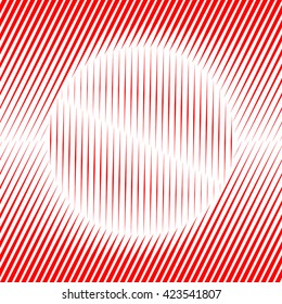 Pattern with symmetric geometric ornament. Red  sharp lines and round spheres abstract background. 3d optical illusion effect wallpaper. Vector illustration