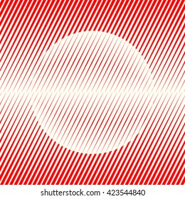 Pattern with symmetric geometric ornament. Red  sharp lines and round spheres abstract background. 3d optical illusion effect wallpaper. Vector illustration
