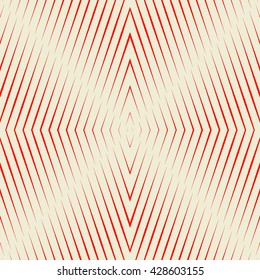 Pattern with symmetric geometric ornament. Red sharp angled lines abstract background. Optical illusion effect wallpaper. Vector illustration