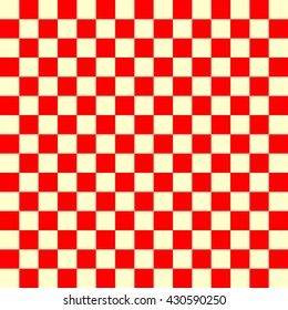Pattern with symmetric geometric ornament. Red and yellowish squares abstract background. Ornament picture wallpaper. Vector illustration