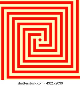 Pattern with symmetric geometric ornament. Red gold abstract background. Ornament picture wallpaper. Vector illustration