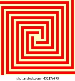 Pattern with symmetric geometric ornament. Red gold abstract background. Ornament picture wallpaper. Vector illustration