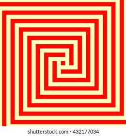 Pattern with symmetric geometric ornament. Red gold abstract background. Ornament picture wallpaper. Vector illustration