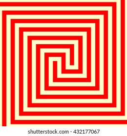 Pattern with symmetric geometric ornament. Red gold abstract background. Ornament picture wallpaper. Vector illustration