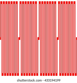 Pattern with symmetric geometric ornament. Red curve abstract background. Ornament picture wallpaper. Vector illustration
