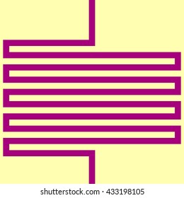 Pattern with symmetric geometric ornament. Violet curve abstract background. Ornament picture wallpaper. Vector illustration