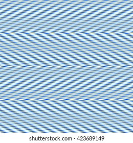Pattern with symmetric geometric ornament. Zigzag abstract background. Chevron sea blue lines wallpaper. Vector illustration
