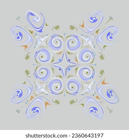 Pattern with symmetrical details. Print for rug, tile, unique.
