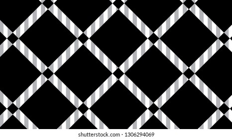 Pattern of tablecloths in black and white.Fabric Texture Background.Vector illustration.-EPS-10