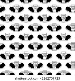Pattern with tape recorders. Cassette recorder. Vector illustration. For printing on fabric and paper.
