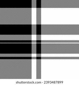 Pattern tartan check of background vector textile with a texture plaid seamless fabric in white and black colors.