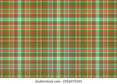 Pattern tartan check of fabric background textile with a seamless plaid texture vector in red and amber colors.