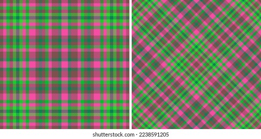 Pattern tartan check. Plaid textile background. Seamless fabric texture vector in set.