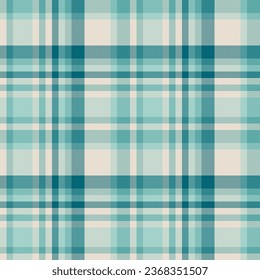 Pattern tartan fabric of textile texture vector with a background check seamless plaid in light and teal colors.