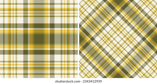 Pattern tartan plaid of vector check seamless with a background fabric textile texture set in vintage colors.