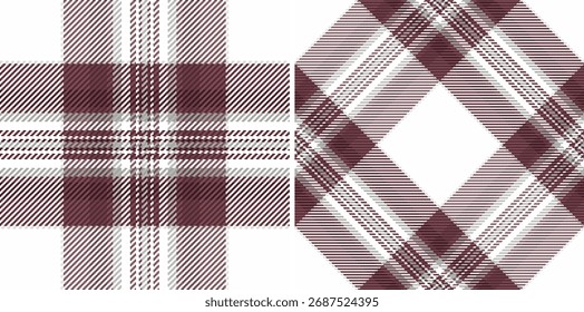 Padrão tartan têxtil de fundo verificar textura com um vetor de tecido sem costura xadrez. Defina cores elegantes para tendências de estilo de roupas.