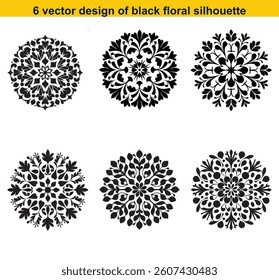  Pattern Tattoo Style ,abstract floral ornaments. Hand drawn vector