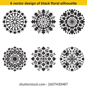  Pattern Tattoo Style ,abstract floral ornaments. Hand drawn vector