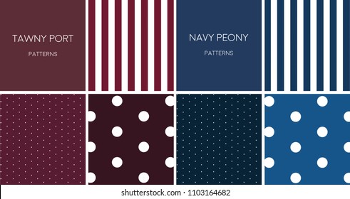 Pattern tawny port navy peony color white dot stripe