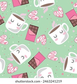 pattern tea coffee candy sweet 