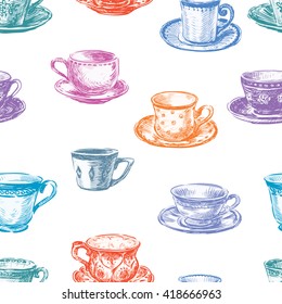 pattern of the tea cups