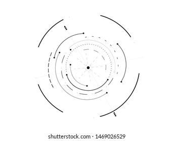 Pattern technology engine with circles and geometric element. Modern mechanical scheme for business. Abstract user interface for  web design. Wallpaper target plan in vector illustration.
