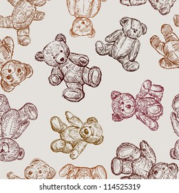 pattern with a teddy