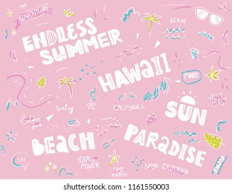 Pattern for tee print with slogan. Typography for t shirt, poster or postcard.
