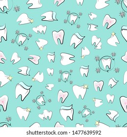 pattern teeth vector dentist illustration health treatment seamless wallpaper medicine