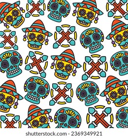 Pattern template design about day of the dead