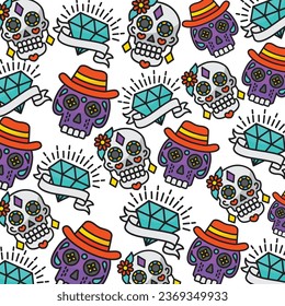 Pattern template design about day of the dead