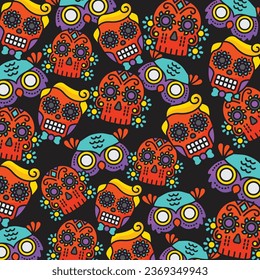 Pattern template design about day of the dead