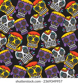 Pattern template design about day of the dead