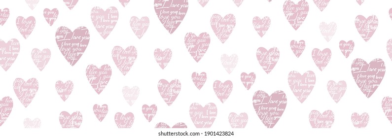 Pattern with tender hearts. Vector image