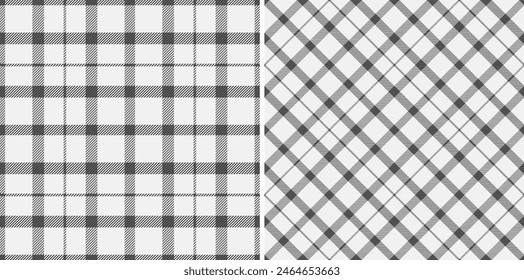 Pattern textile fabric of plaid tartan background with a check texture seamless vector. Set in monochrome colours. Modern carpets for stylish living rooms.