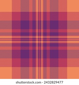 Pattern textile fabric of seamless texture tartan with a vector check plaid background in red and pride colors.