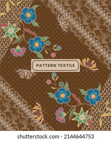 pattern of textile fabrics, ethnic Indonesian traditional Batik, digital batik.