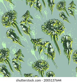 Patrón para textil o papel. Flores de verano como leones.
