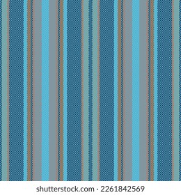 Pattern textile stripe. Lines background fabric. Vector seamless texture vertical in blue and pastel colors.