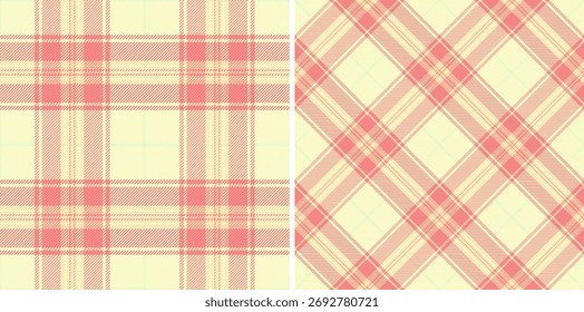 Padrão tartã têxtil de tecido fundo sem costura com um vetor de verificação de textura xadrez. Definido em cores de primavera de ideias coloridas de decoração de casa.