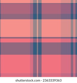 Pattern textile tartan of seamless background check with a vector fabric texture plaid in red and pastel colors.