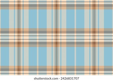 Muster Textil Tartan von Vektor-Check-Textur mit einem nahtlosen karierten Stoff Hintergrund in Cyan und hellen Farben.