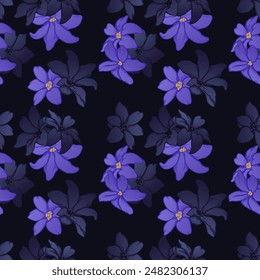 pattern for textiles and illustrations, pattern with hyacinths, template for postcard, seamless summer pattern